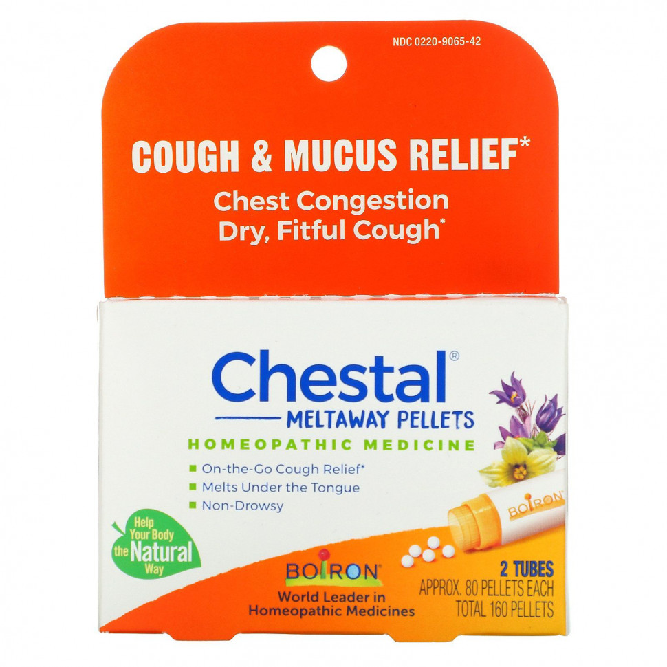 ������ ������ Boiron, Chestal Meltaway Pellets, Cough & Mucus Relief, 2 Tubes, Approx 80 Pellets Each  IHerb (������) ����