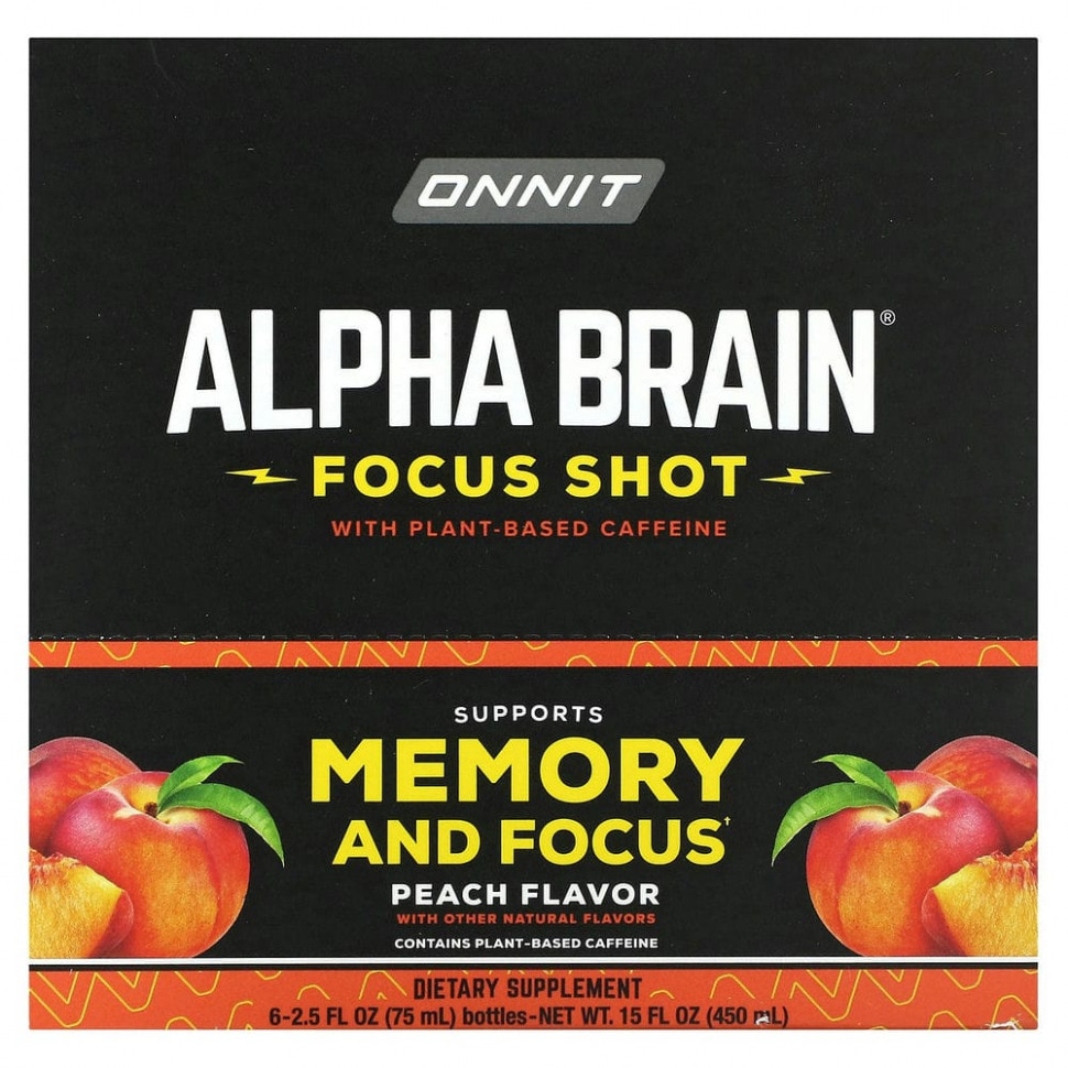 ������ ������ Onnit, Alpha Brain Focus Shot, ������, 6 �������� �� 75 �� (2,5 ����. �����)  IHerb (������) ����