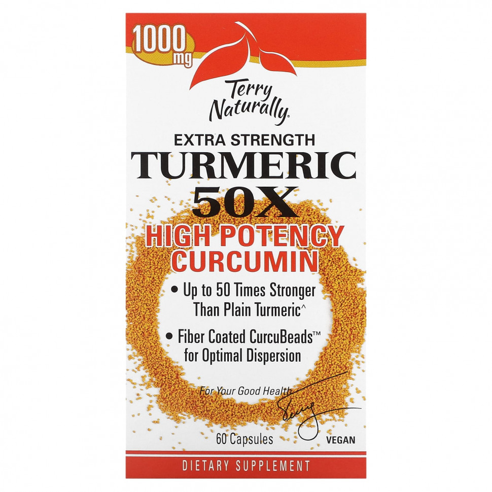 ������ ������ Terry Naturally, Extra Strength Turmeric 50X, ����������������� ��������, 1000 ��, 60 ������  IHerb (������) ����