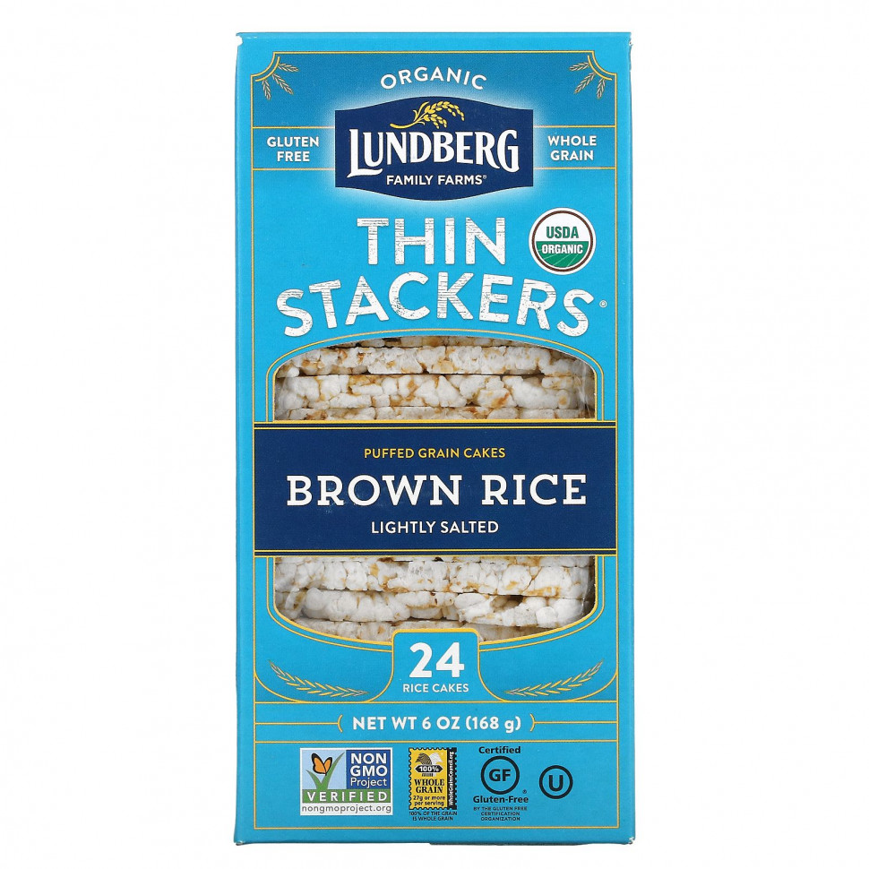 ������ ������ Lundberg, Thin Stackers, Brown Rice, Lightly Salted, 24 Rice Cakes  IHerb (������) ����