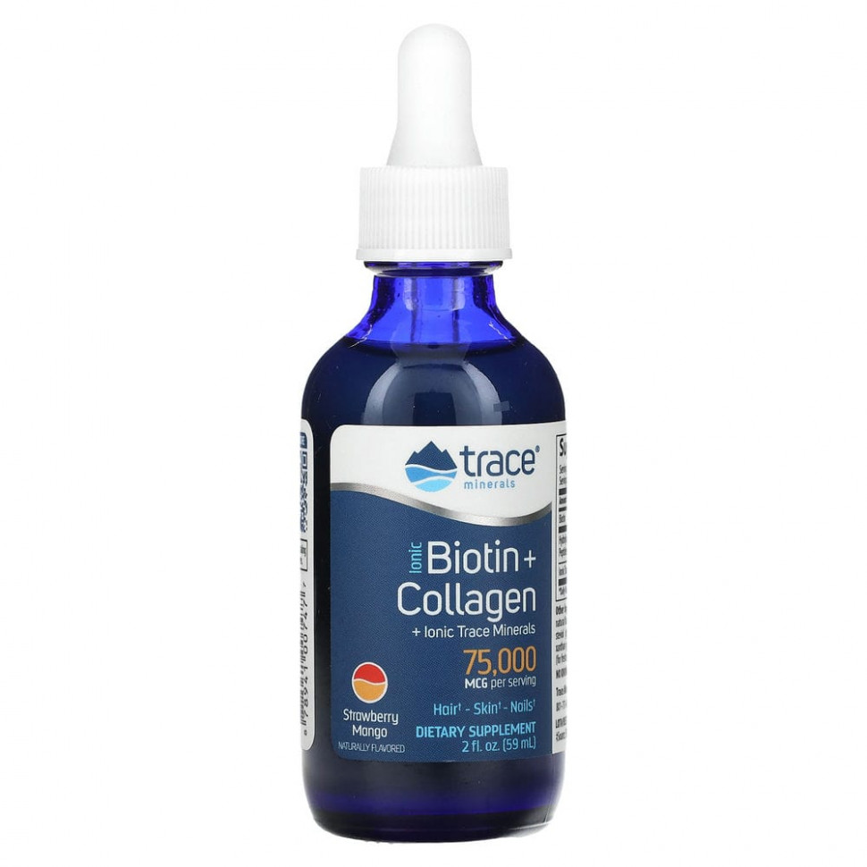 ������ ������ Trace Minerals �, Ionic Biotin + Collagen, �������� � �����, 75000 ���, 59 �� (2 ����. �����)  IHerb (������) ����