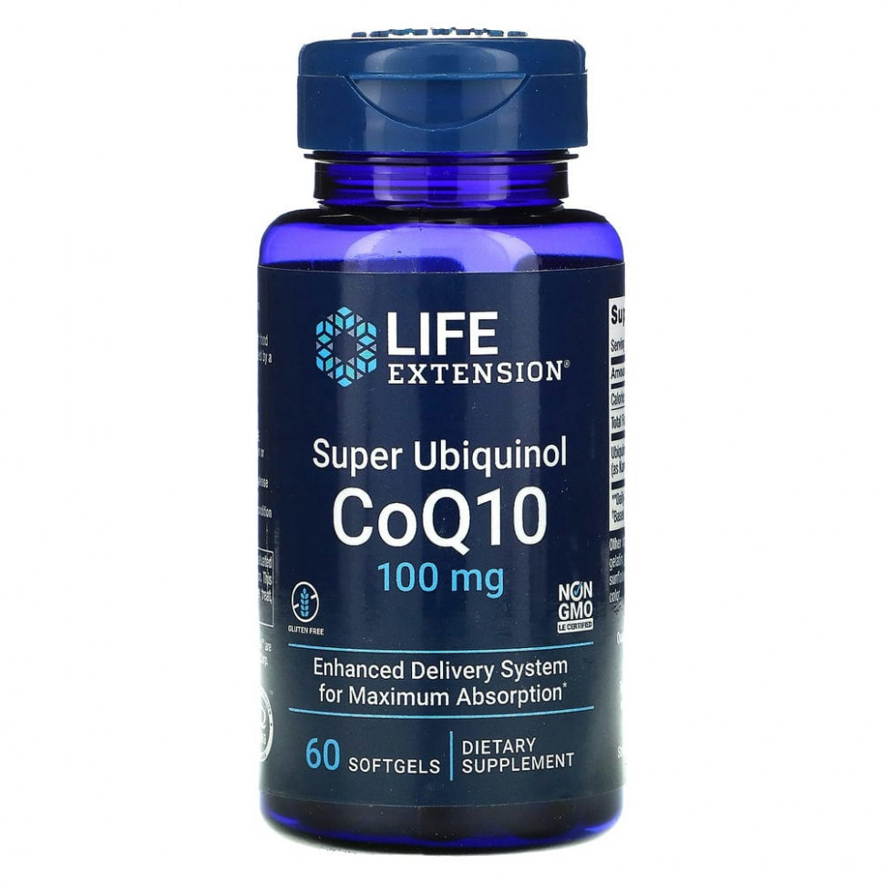 ������ ������ Life Extension, Super Ubiquinol CoQ10 with Enhanced Mitochondrial Support, 100 ��, 60 ������ ����������� ������  IHerb (������) ����