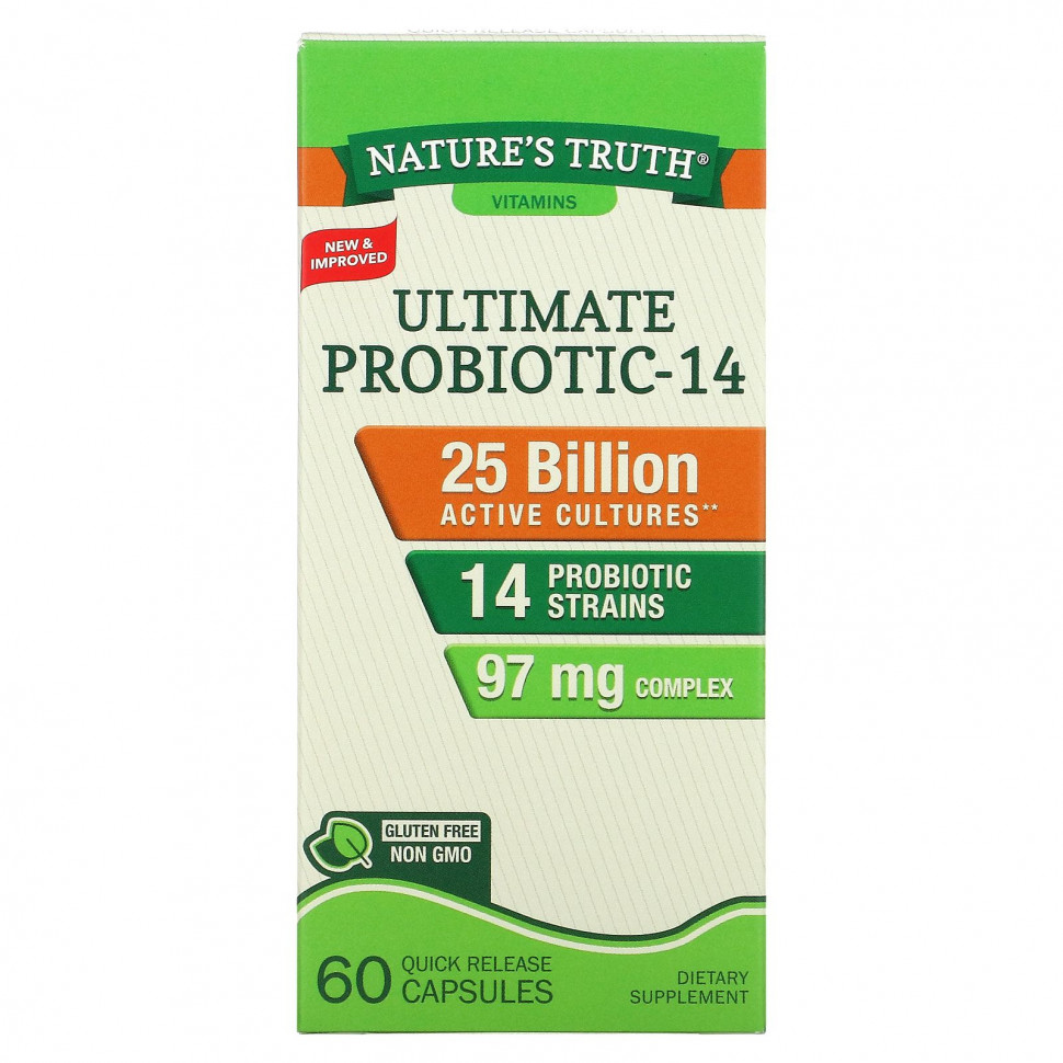 ������ ������ Nature's Truth, Ultimate Probiotic-14, 25 ����, 60 ������ � ������� ��������������  IHerb (������) ����