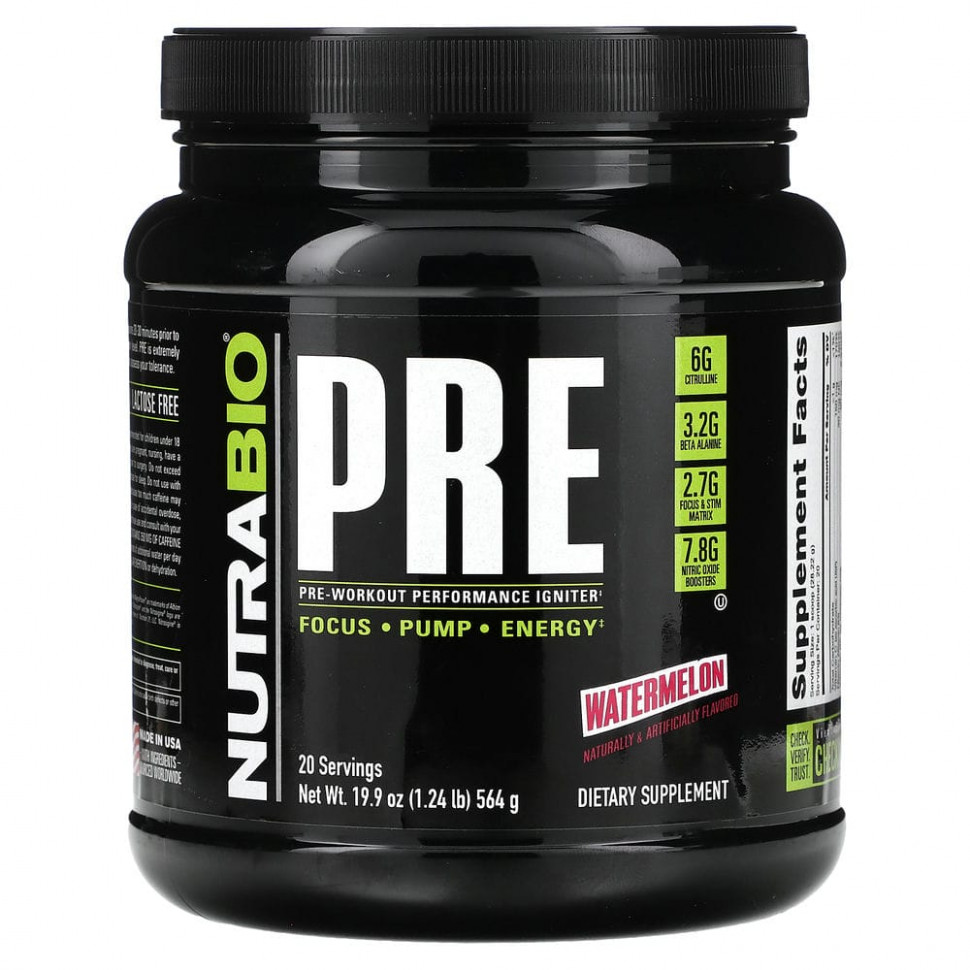 ������ ������ Nutrabio Labs, Pre-Workout Performance Igniter, �����, 564 � (1,24 �����)  IHerb (������) ����