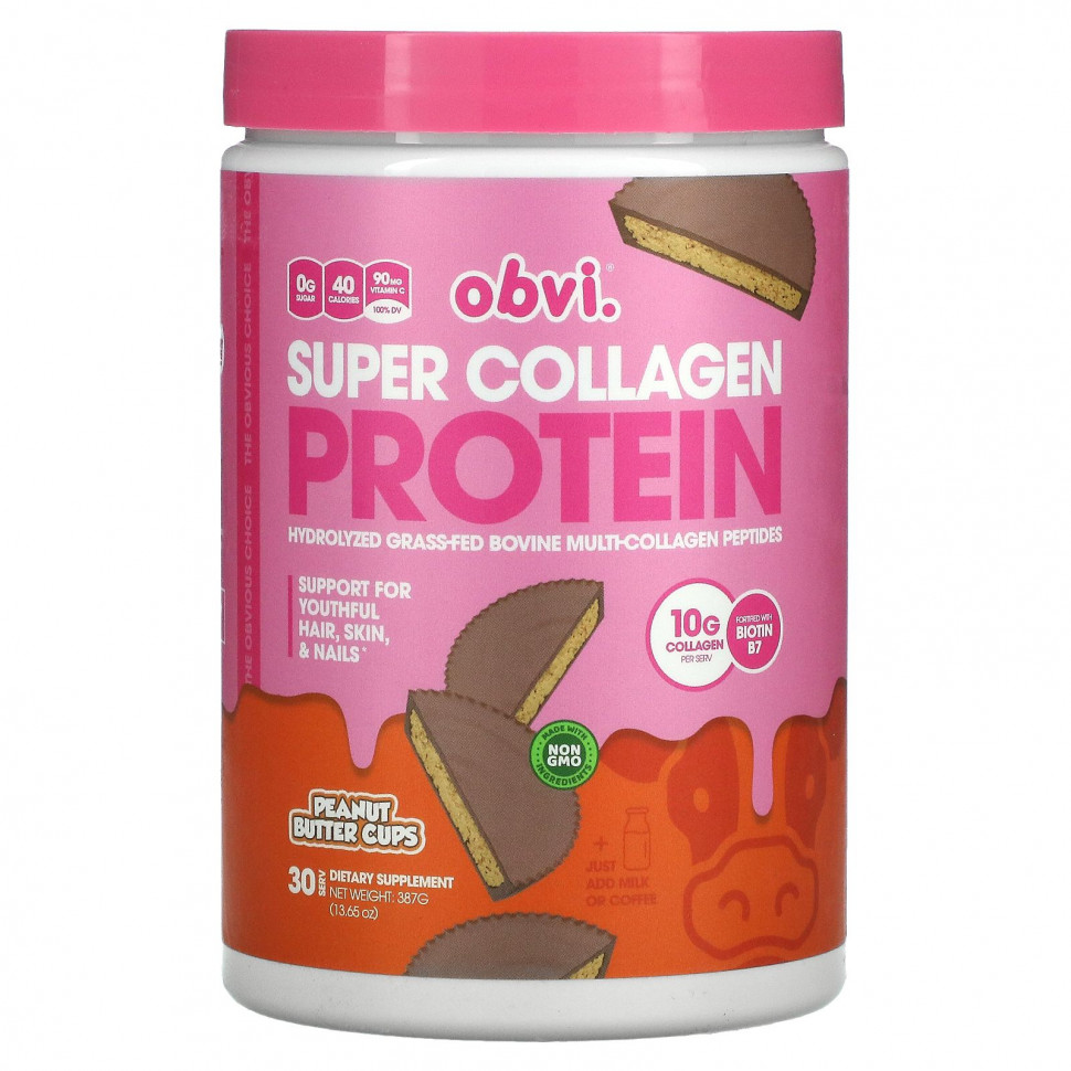 ������ ������ Obvi, Super Collagen Protein, ����� � ���������� ������, 387 � (13,65 �����)  IHerb (������) ����