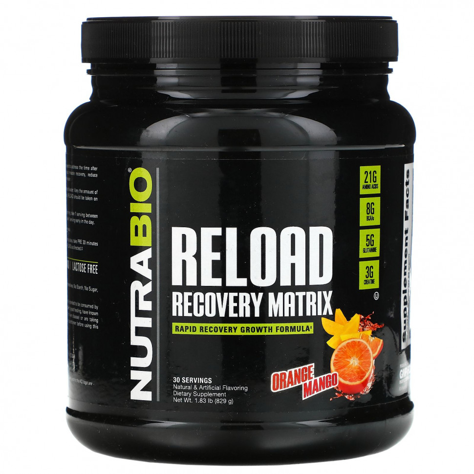 ������ ������ NutraBio Labs, Reload Recovery Matrix, Orange Mango, 1.84 lb (831 g)  IHerb (������) ����