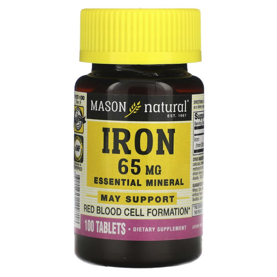 ������ ������ Mason Natural, ������, 65 ��, 100 ��������  IHerb (������) ����
