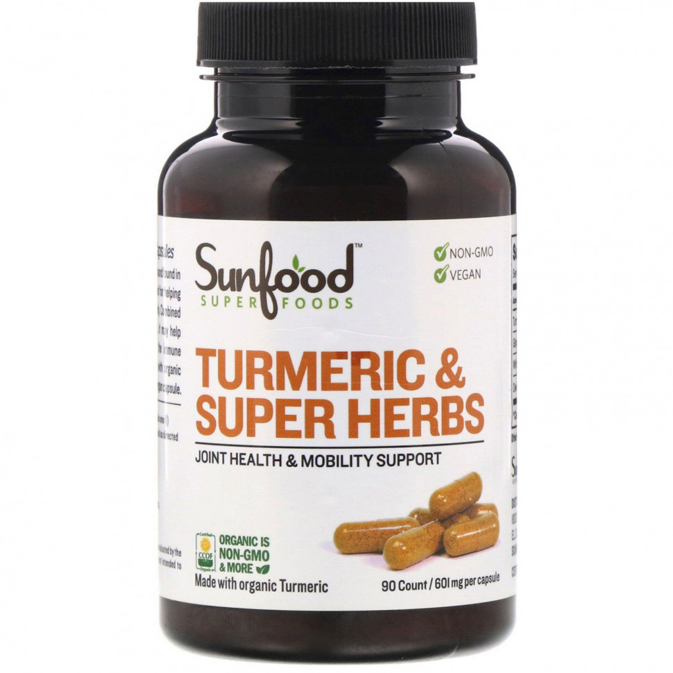 ������ ������ Sunfood, Turmeric & Super Herbs, 601 mg, 90 Count  IHerb (������) ����