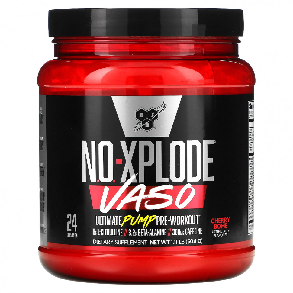 ������ ������ BSN, No-Xplode VASO, Ultimate Pump ����� �����������, Cherry Bomb, 504 � (1,11 �����)  IHerb (������) ����
