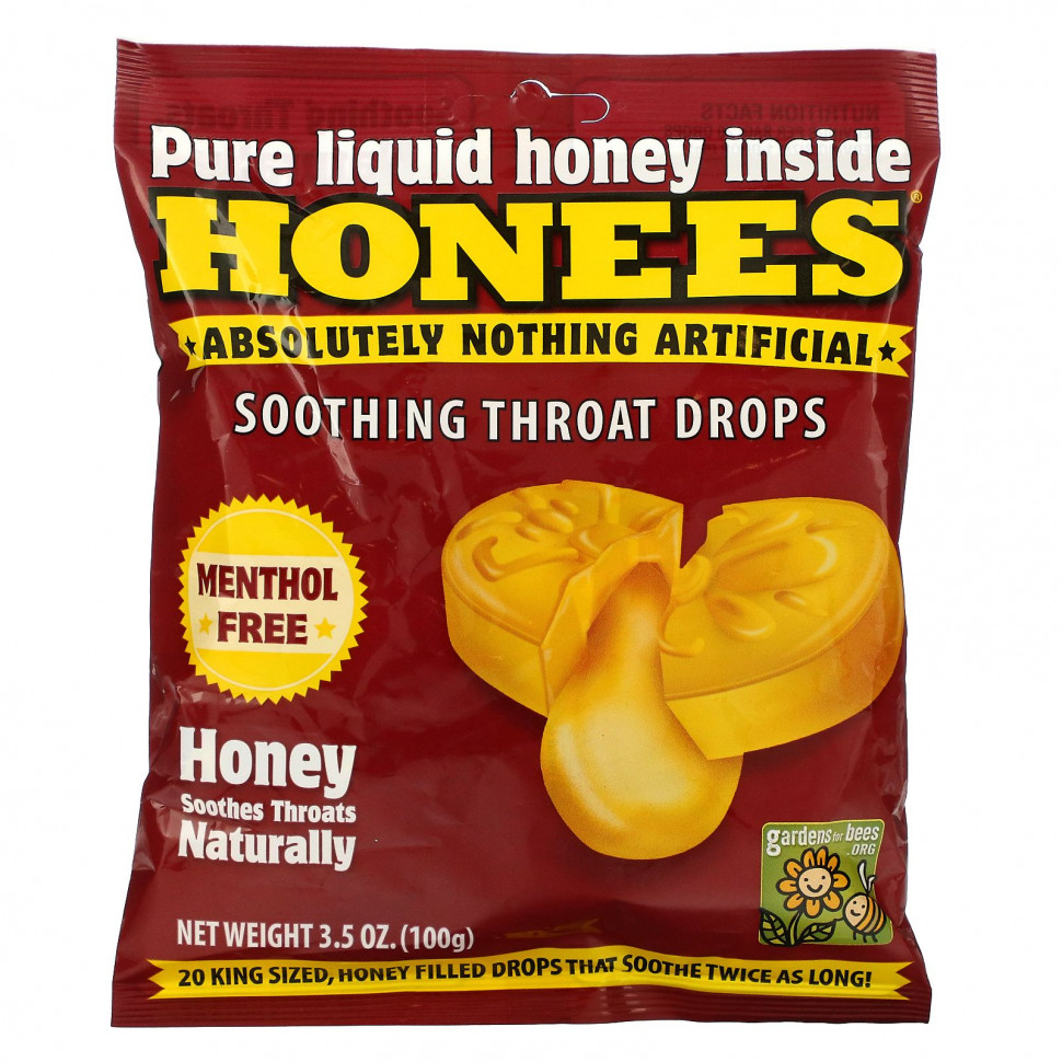 ������ ������ Honees, Cough Drops, Honey Menthol Free, 20 Cough Drops  IHerb (������) ����