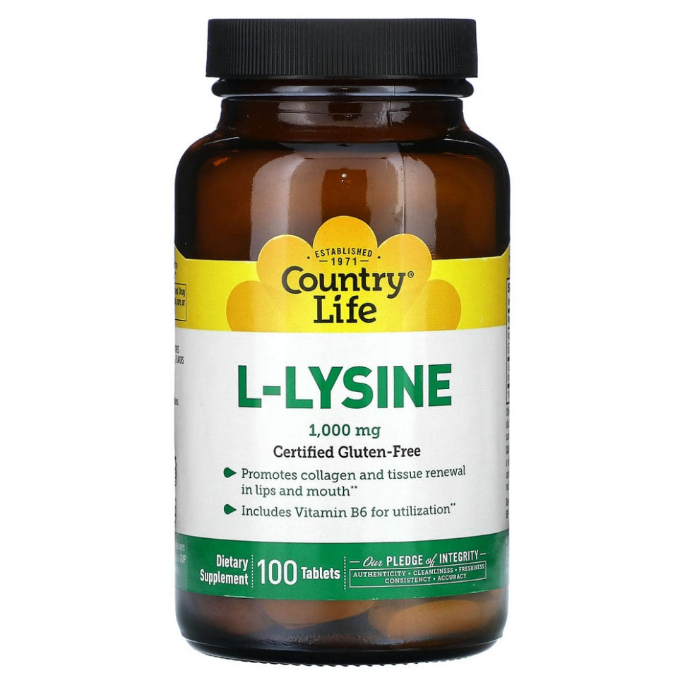 ������ ������ Country Life, L-�����, 1000 ��, 100 ��������  IHerb (������) ����