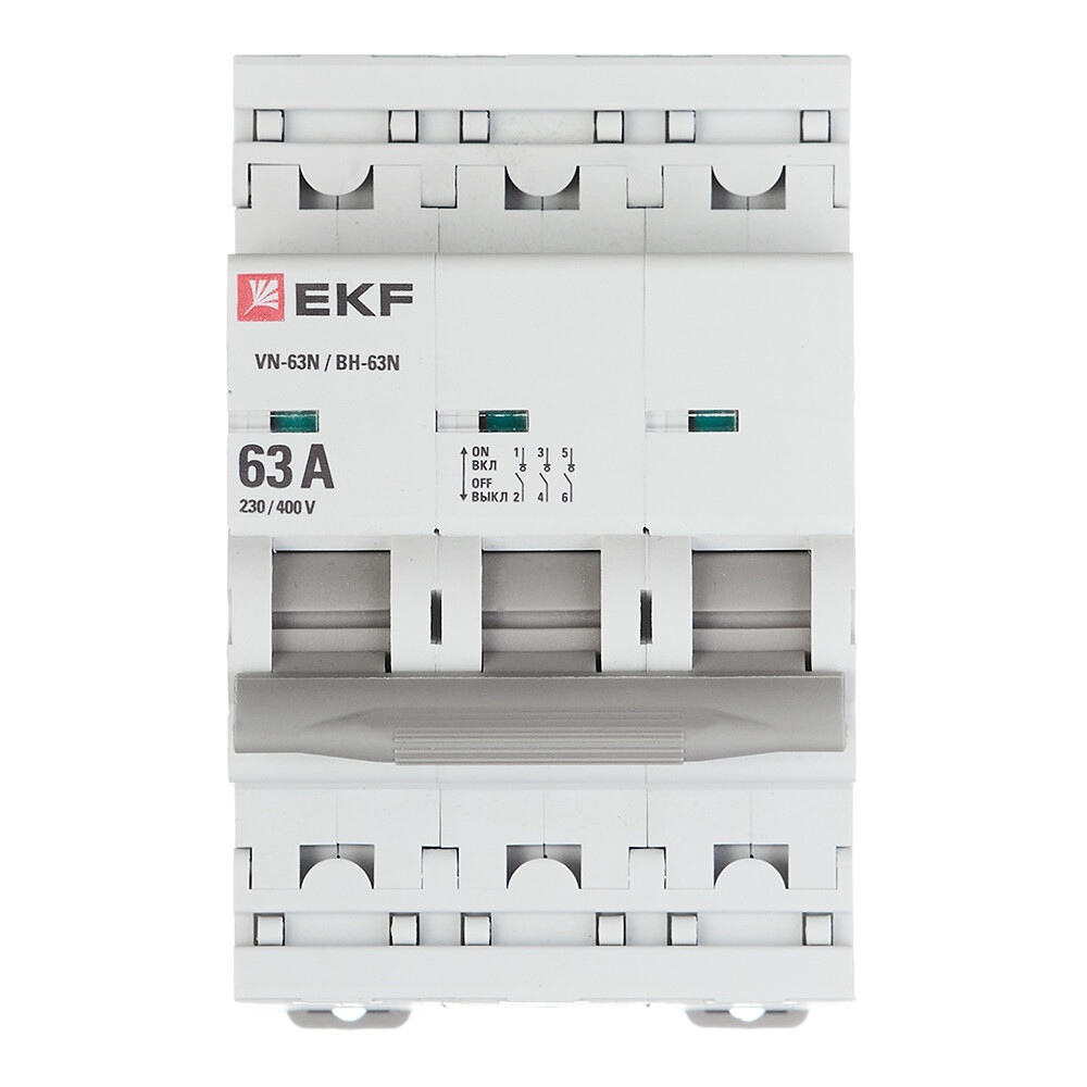 ������ ������ ����������� �������� EKF PROxima ��-63N 3� 63� 400 � �� DIN-����� (S63363)   ����