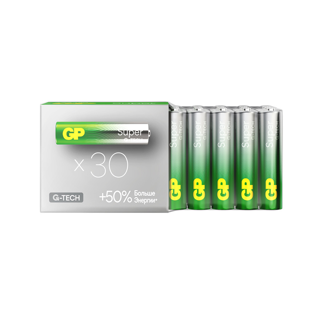 ������ ������ ��������� GP Batteries Super ������� AAA ������������ LR03 1,5 � (30 ��.) (GP 24AA21-2CRSWC30)   ����