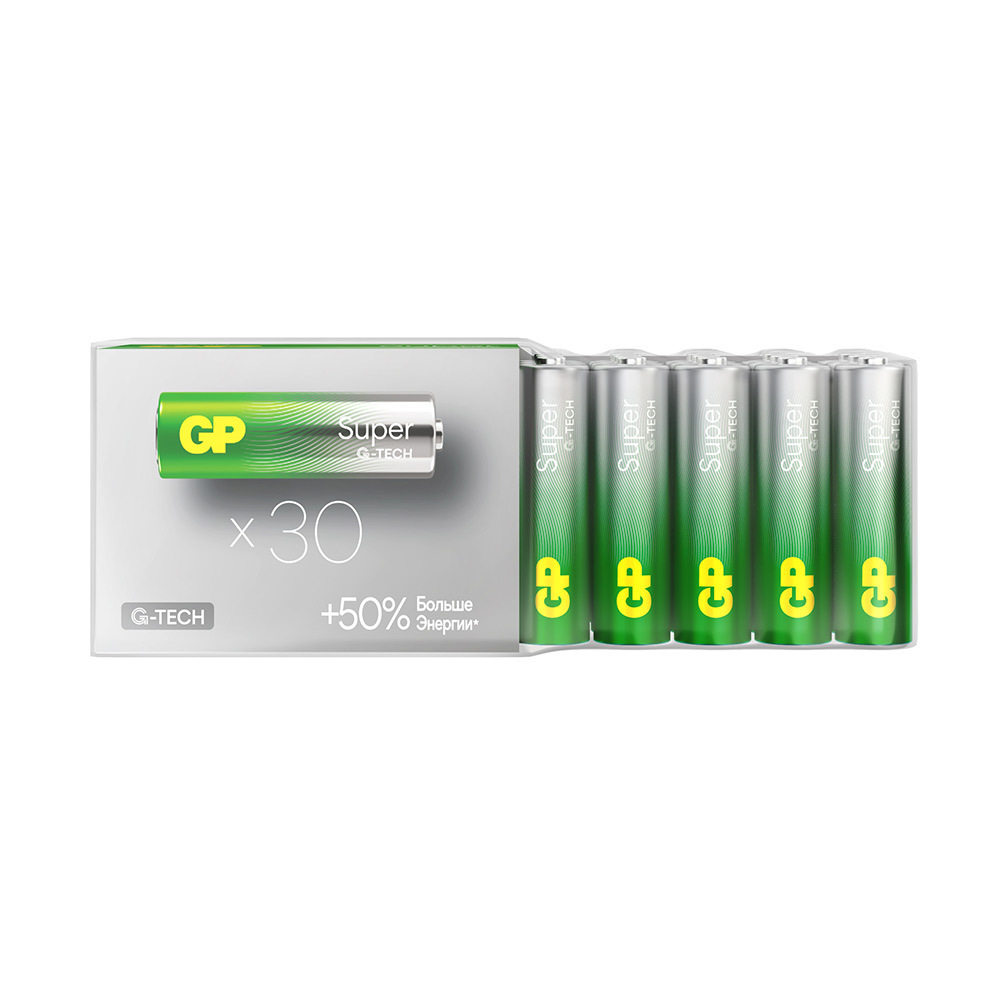 ������ ������ ��������� GP Batteries Super ������� ����������� LR6 1,5 � (30 ��.) (15AA21-2CRSWC30&7288/7952)   ����