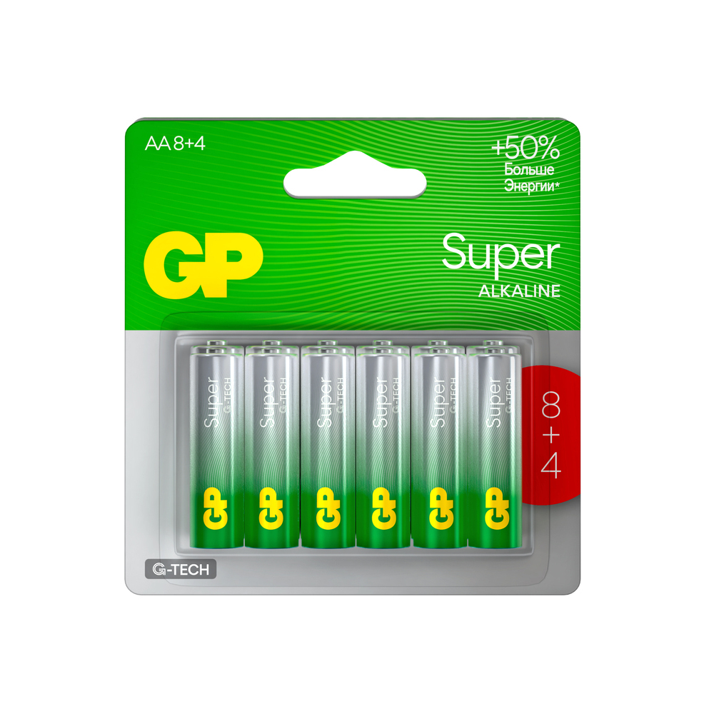 ������ ������ ��������� GP Batteries Super G Tech ��� ������������ LR03 1,5 � (12 ��.) (GP 24AA218/4-2CRSBC12)   ����