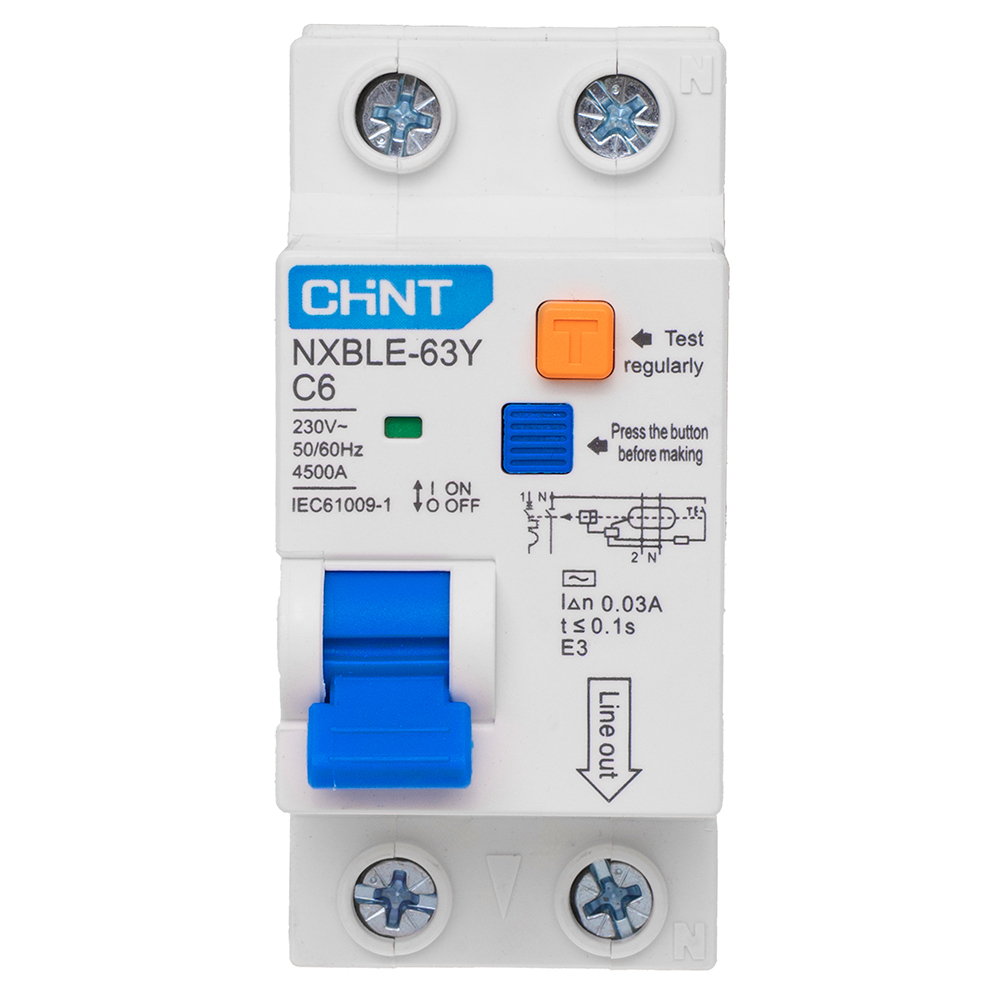 ������ ������ ������� ���������������� Chint NXBLE-63Y 6� 1P+N ��� AC 30 �� 4,5 �� ���������� (105540)   ����