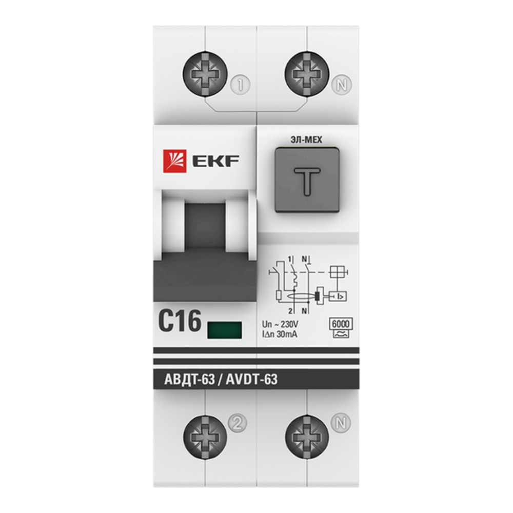 ������ ������ ������� ���������������� EKF PROxima ����-63N 16� 1P+N ��� A 30 �� 6 �� (D63N26MA16C30)   ����