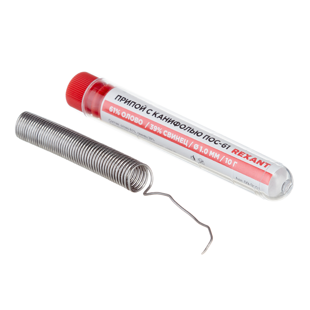 ������ ������ ������ Rexant ���-61 d1 Sn61 Pb39 Flux 2.2% � ��������� 10 � (09-3101)   ����