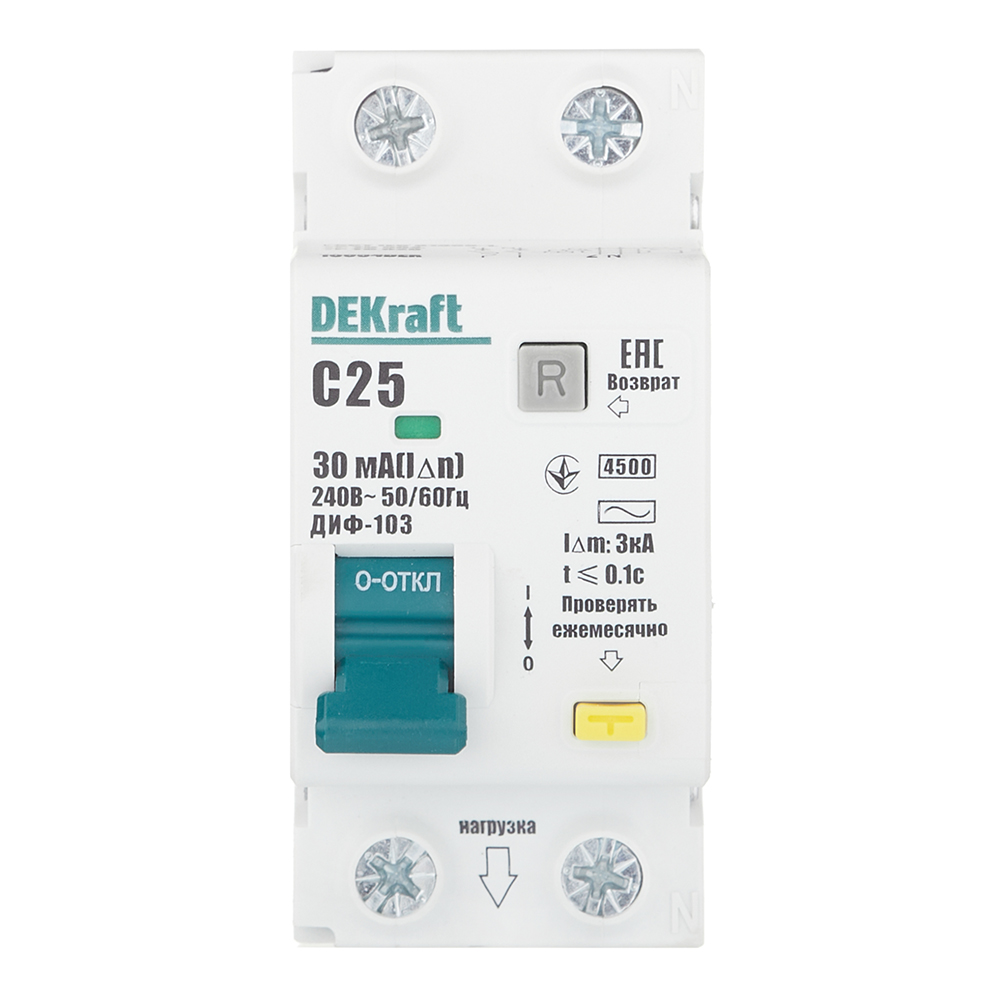 ������ ������ ������� ���������������� Dekraft ���-103 25� 1P+N ��� AC 30 �� 4,5 �� ���������� (16054DEK)   ����