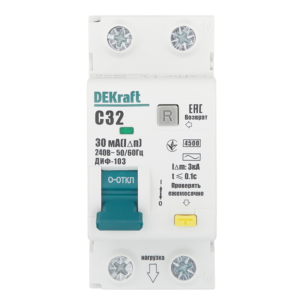 ������ ������ ������� ���������������� Dekraft ���-103 32� 1P+N ��� AC 30 �� 4,5 �� ���������� (16055DEK)   ����