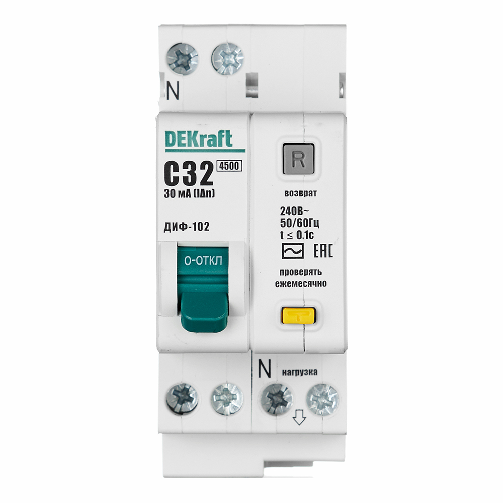������ ������ ������� ���������������� Dekraft ���-102 32� 1P+N ��� AC 30 �� 4,5 �� (16006DEK)   ����