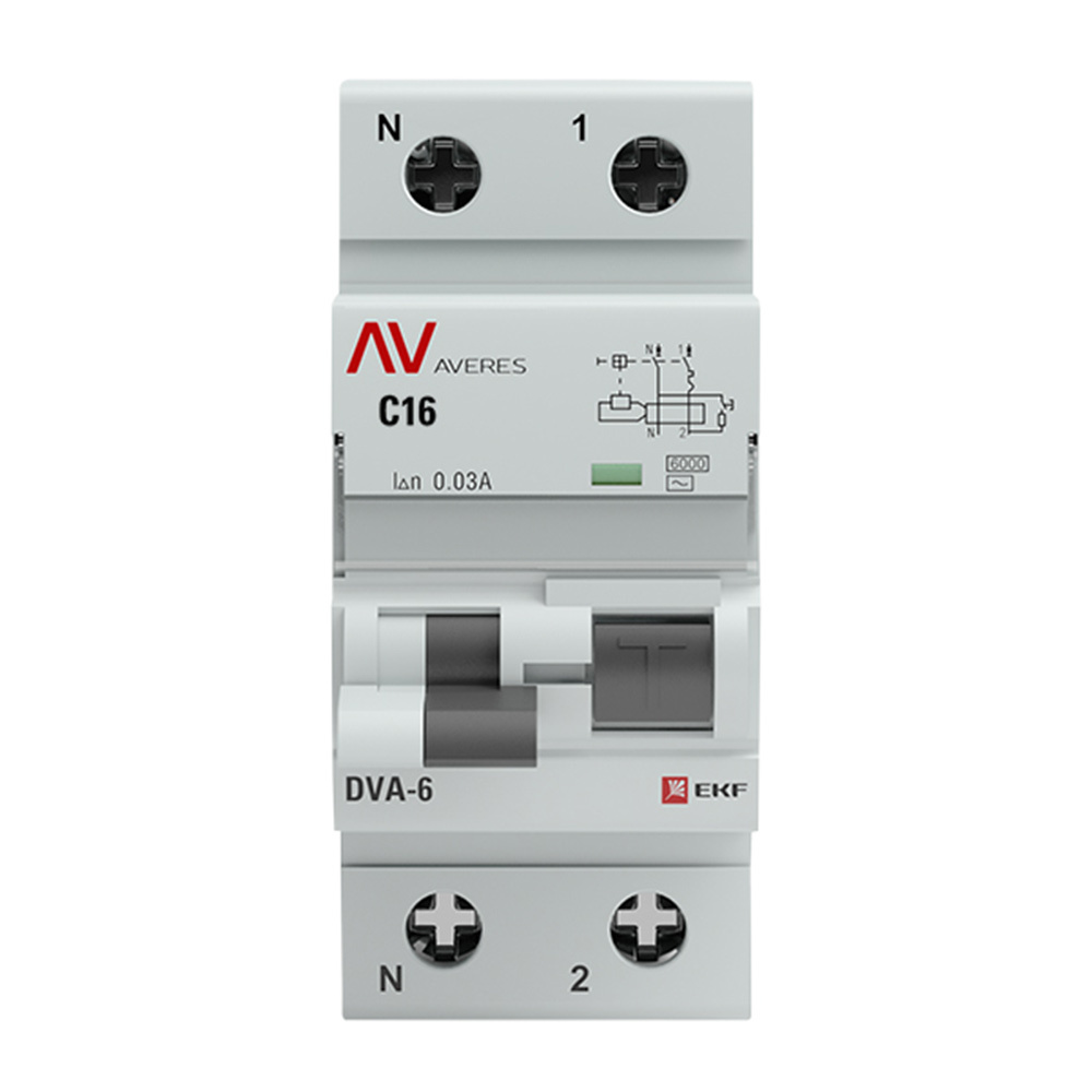 ������ ������ ������� ���������������� EKF Averes DVA-6 16� 1P+N ��� AC 30 �� 6 �� (rcbo6-1pn-16C-30-ac-av)   ����