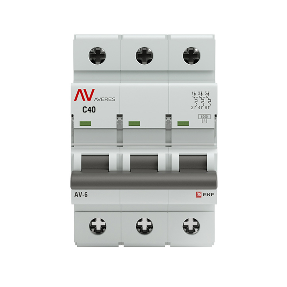 ������ ������ �������������� ����������� ��������� EKF Averes AV-6 3� 40� ��� C 6 �� 400 � (mcb6-3-40C-av)   ����