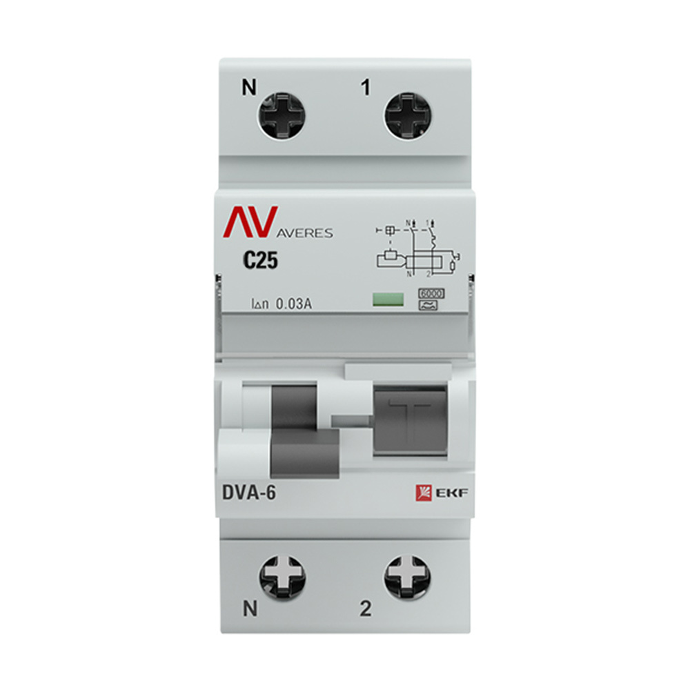 ������ ������ ������� ���������������� EKF Averes DVA-6 25� 1P+N ��� A 30 �� 6 �� (rcbo6-1pn-25C-30-a-av)   ����