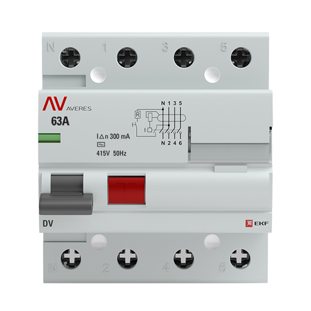 ������ ������ ��� EKF Averes DV 63� 3P+N ��� AC 300 �� 10 �� (rccb-4-63-300-ac-av)   ����