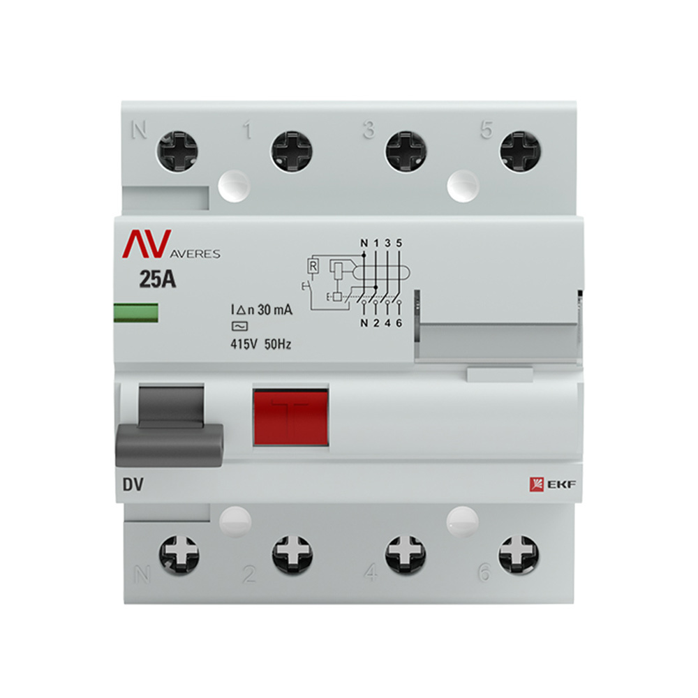 ������ ������ ��� EKF Averes DV 25� 3P+N ��� AC 30 �� 10 �� (rccb-4-25-30-ac-av)   ����