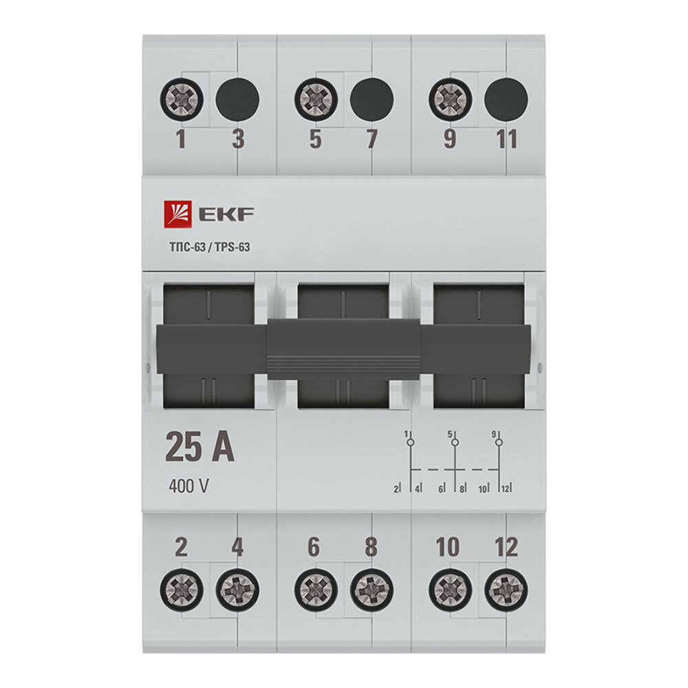 ������ ������ ��������������� ������������� EKF PROxima ���-63 3� 25� 4,5 �� 400 � �� DIN-����� (TPS325)   ����