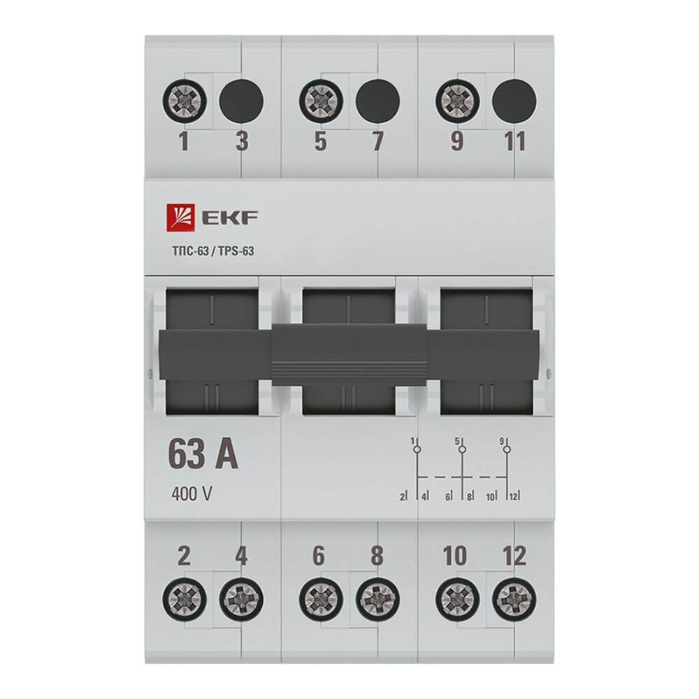 ������ ������ ��������������� ������������� EKF PROxima ���-63 3� 63� 4,5 �� 400 � �� DIN-����� (TPS363)   ����