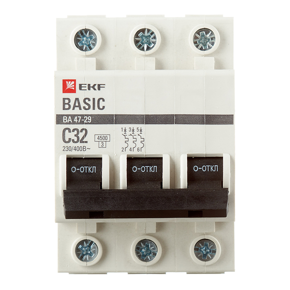 ������ ������ �������������� ����������� ��������� EKF Basic �� 47-29 3P 32� ��� C 4,5 �� 400 � (mcb4729-3-32C)   ����