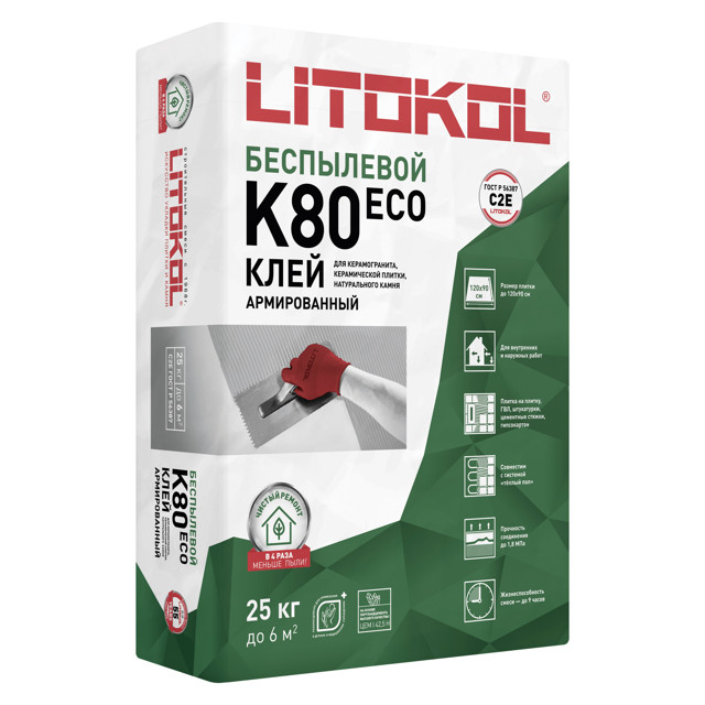 ������ ������ ���� ��������� LITOKOL ��������� �80 ���/Litoflex K80 Eco ���������� 25��   ����