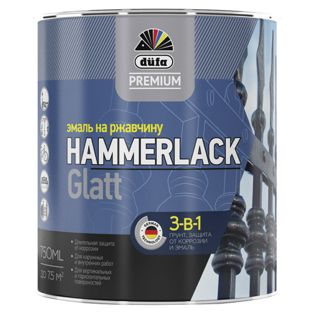 ������ ������ ����� �������� DUFA Hammerlack �� �������� 0,75� RAL 9010 �����, ���.�0000004451   ����