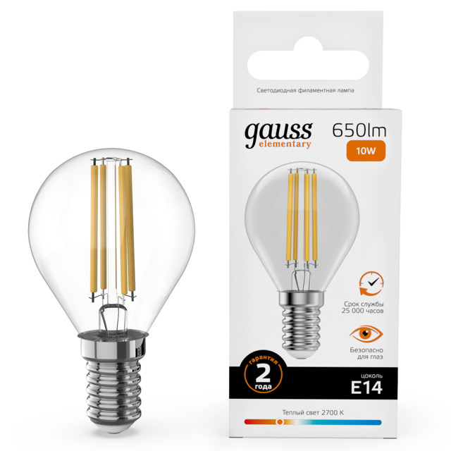 ������ ������ ����� ����������� GAUSS Filament Elementary 10�� �14 LED 650�� 2700� ���   ����