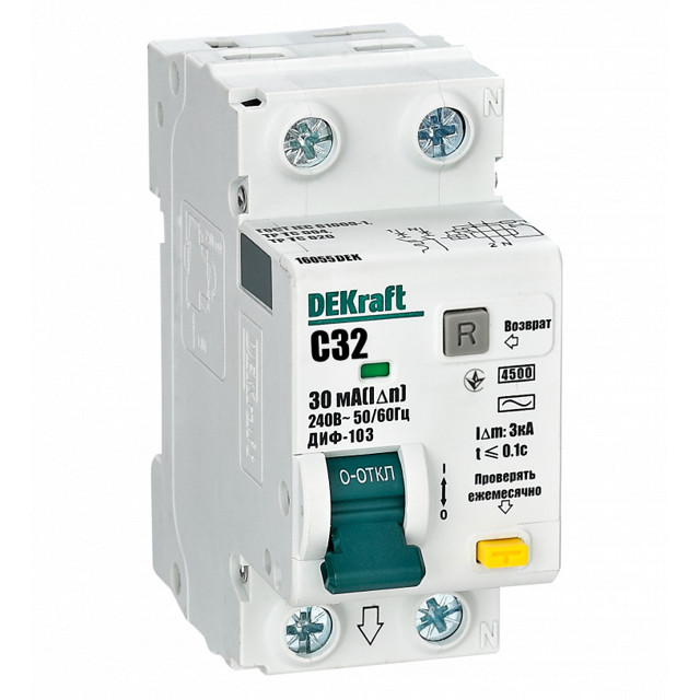 ������ ������ ����������� ���������������� DEKRAFT (����) 1P+N 32� 30�� ��� AC � 4,5��   ����