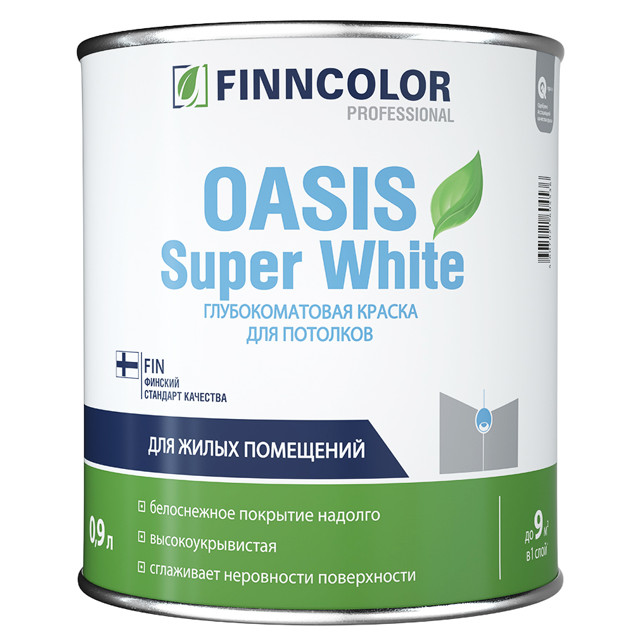 ������ ������ ������ �/� FINNCOLOR Oasis Super White ��� ������� 0,9� �����, ���.700001263   ����