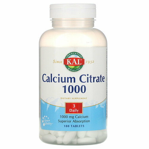 ������ ������ KAL Calcium Citrate (������ �������) 1000 �� 180 �������� ����
