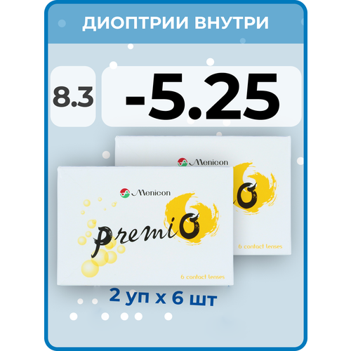 ������ ������ ���������� ����� Menicon Premio, 12 ��., R 8,3, D -5,25, 2 ��. ����