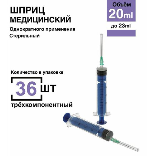 ������ ������ ����� 20 ��. 36 ��/��. (���� 0,8 � 40 ��) ��������� ����-���� (luer-slip) ����