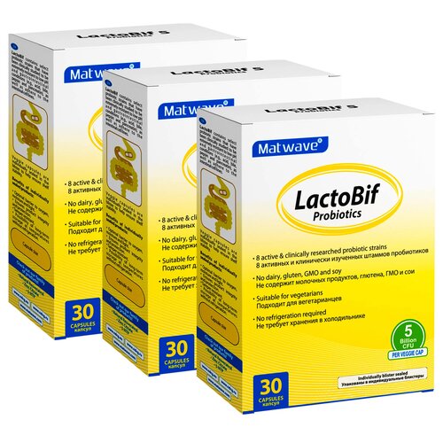 ������ ������ Matwave LactoBif Probiotics ����., 5 ���� ���, 150 �, 30 ��., �����������, 3 ��. ����