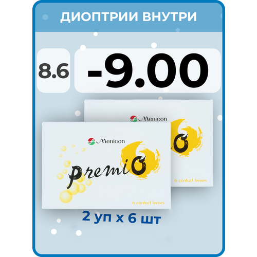 ������ ������ ���������� ����� Menicon Premio, 12 ��., R 8,6, D -9, 2 ��. ����