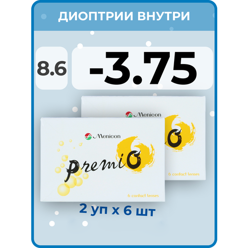 ������ ������ ���������� ����� Menicon Premio, 12 ��., R 8,6, D -3,75, 2 ��. ����