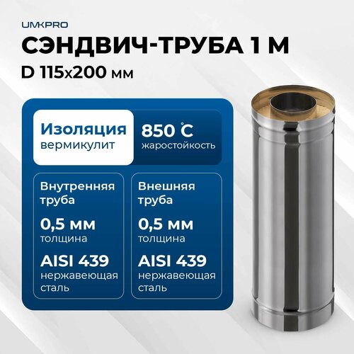 ������ ������ �������-����� ��� �������� 1 � UMKPRO, D 115�200, AISI 439/439, 0,5��/0,5�� ����