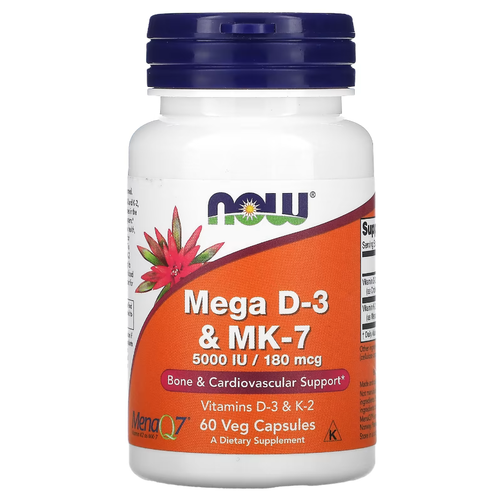 ������ ������ ������� NOW Mega D-3 + K-2 & MK-7 5000 IU/180 ���, 50 �, 60 ��. ����