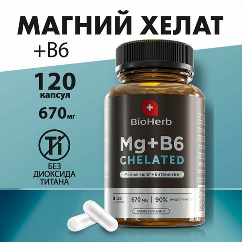 ������ ������ BioHerb MAGNESIUM + B6 (������ + �6) �������, 120 ������ ����