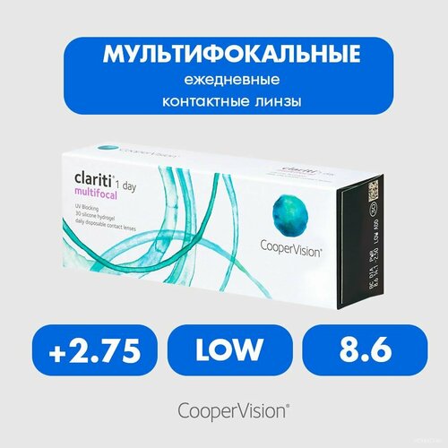 ������ ������ ����������� ���������� ����� CooperVision Clariti 1 day Multifocal, 30 ��., R 8,6, D +2,75, ADD: ������, 1 ��. ����
