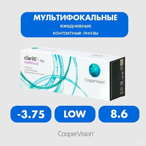 ������ ������ ����������� ���������� ����� CooperVision Clariti 1 day Multifocal, 30 ��., R 8,6, D -3,75, ADD: ������, 1 ��. ����