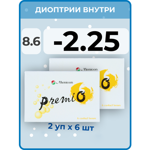 ������ ������ ���������� ����� Menicon Premio, 12 ��., R 8,6, D -2,25, 2 ��. ����